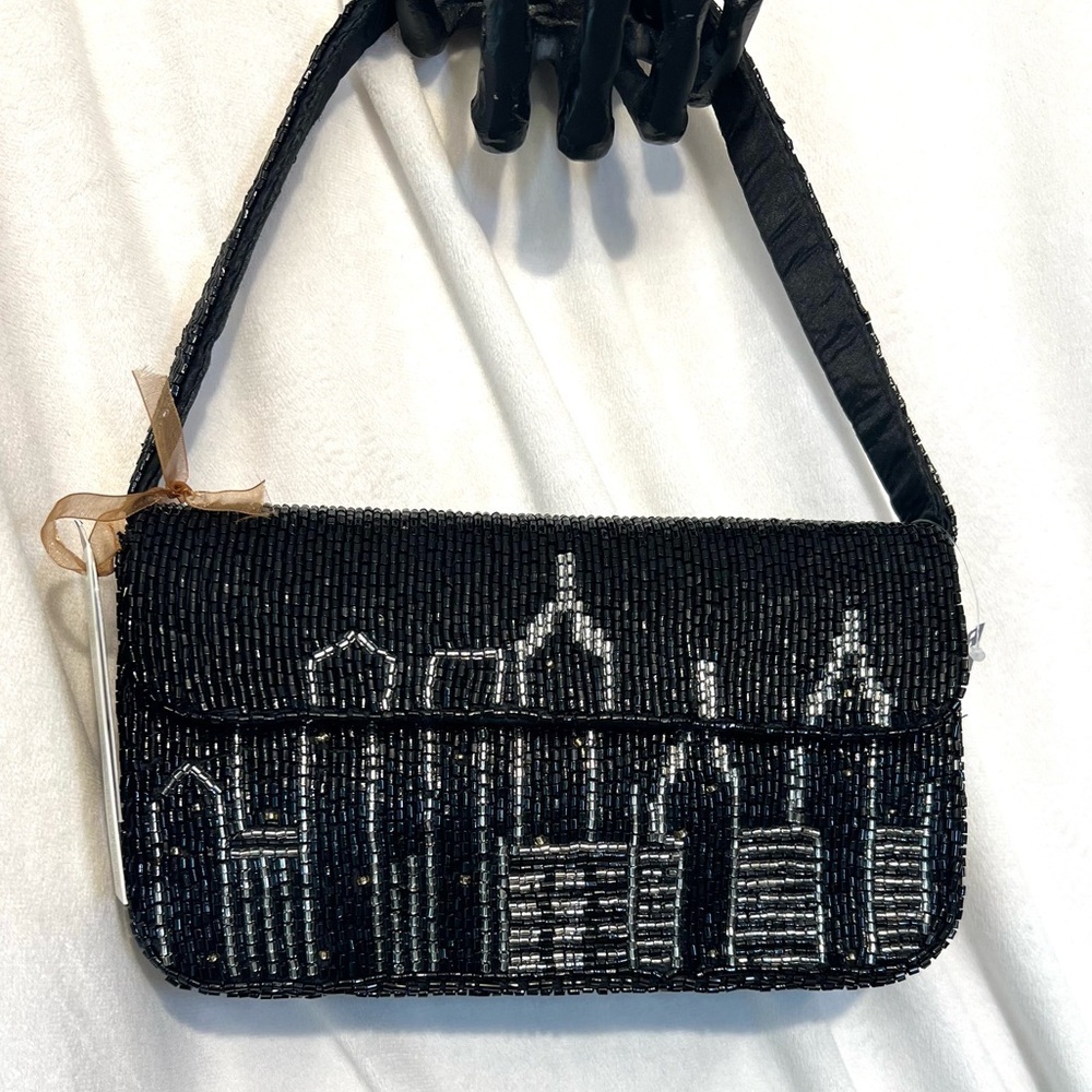 ❤️🖤Made in India, VIRAL City Skyline Beaded Bag🖤❤️NWT - Picture 5 of 10